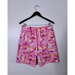 BP + WILDFANG Pink Camo Fleece Shorts Medium M Lounge Sweatshorts Pockets Y2K